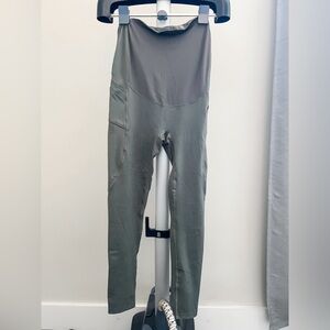 BLANQI Maternity Pocket Leggings, Olive Green, Medium